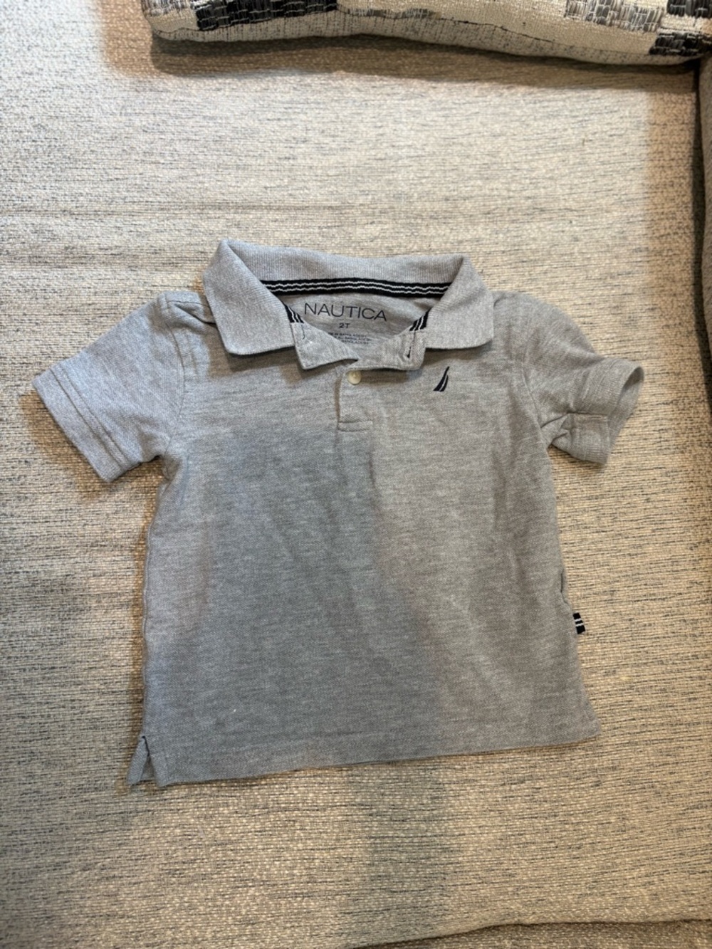 Nautica Boys Light Gray Polo Shirt